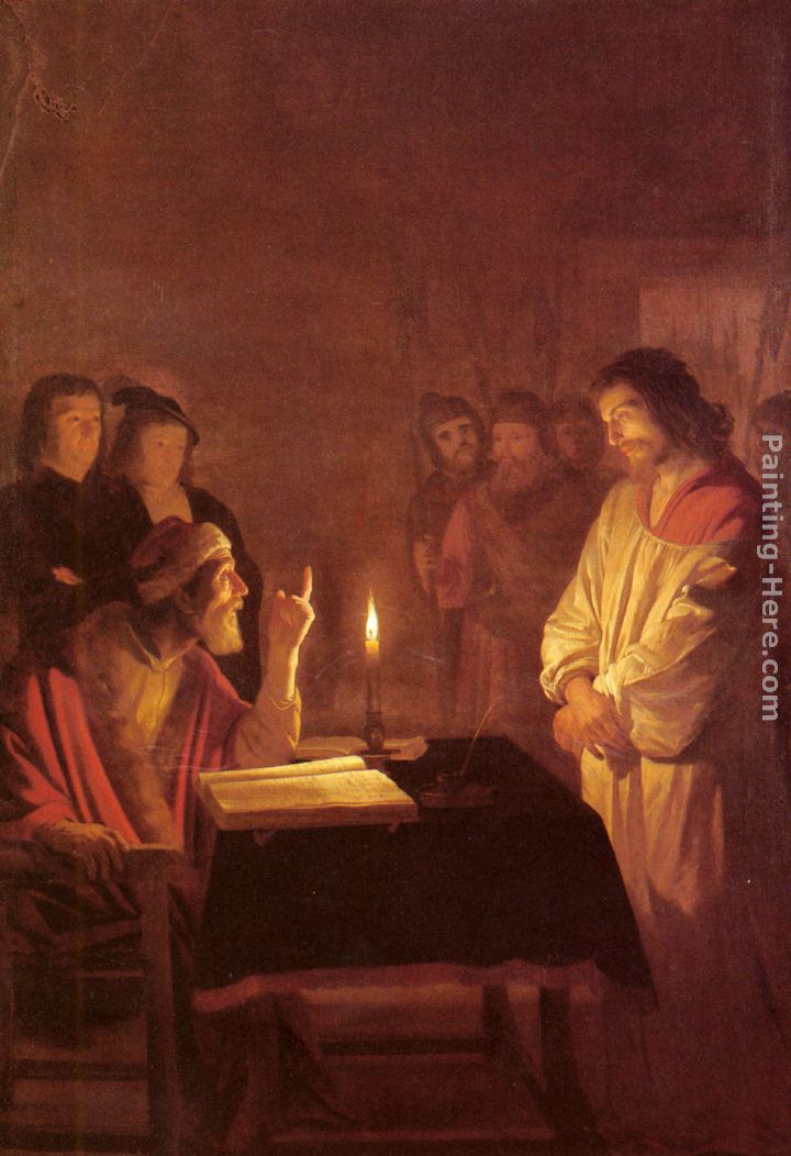 Christ before the High Priest painting - Gerrit van Honthorst Christ before the High Priest art painting